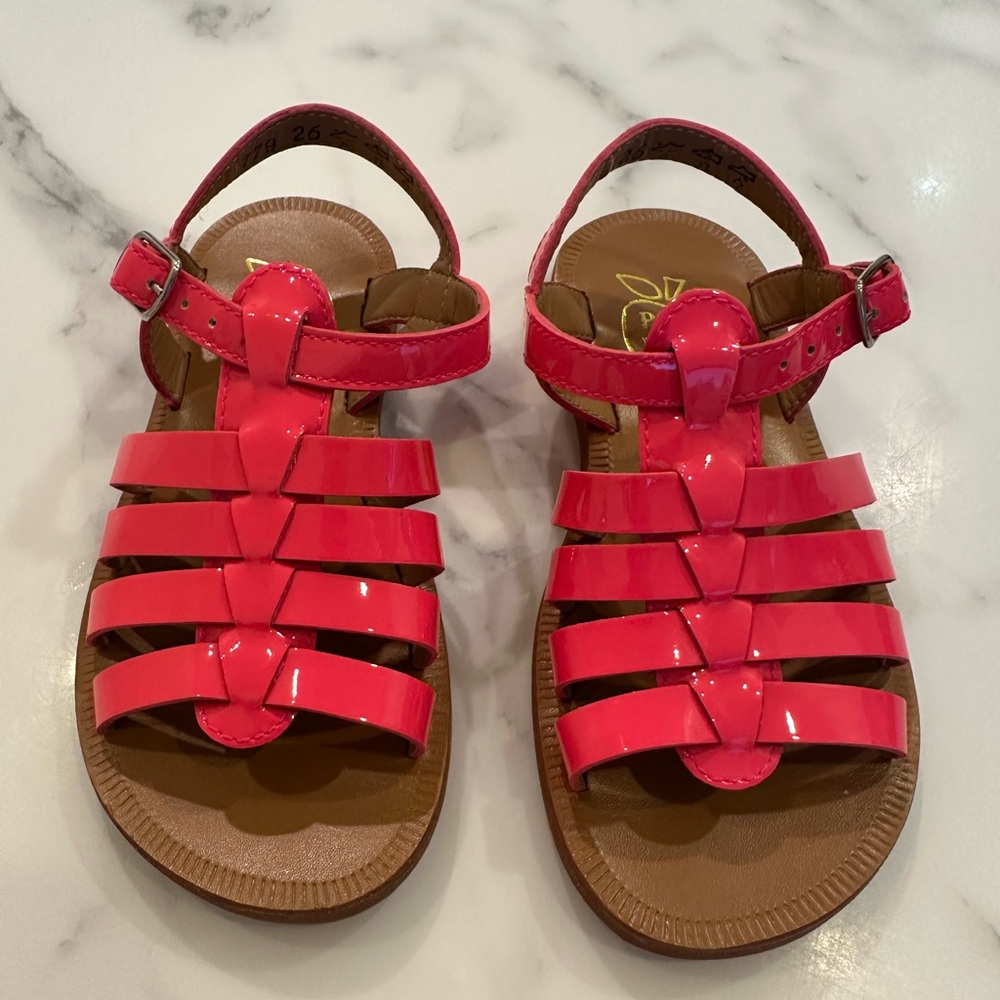 Pom D’Api Neon Pink Toddler Sandals size 26